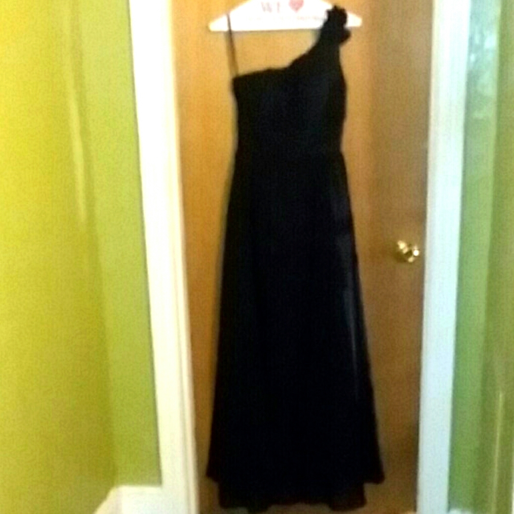 3 black one shoulder Mori Lee gown
